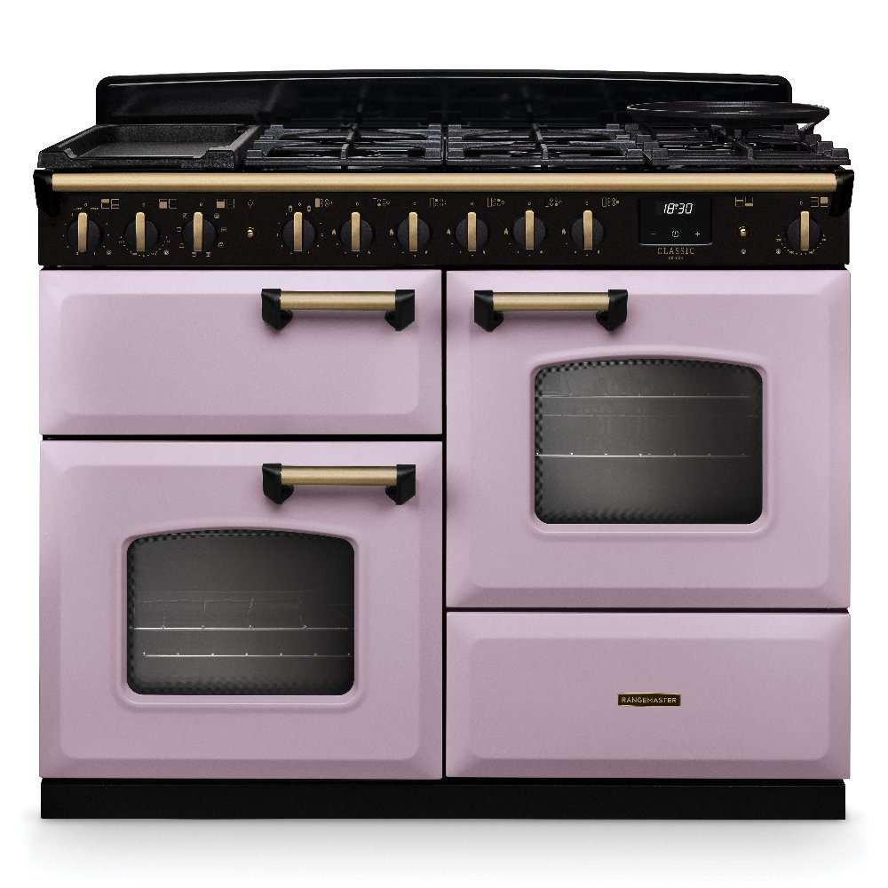 Rangemaster  Classic Deluxe OC 110cm Dual Fuel Range Cooker Antique Brass Trim 18413 CLDLO110DFPHTH/AB1 - Heather