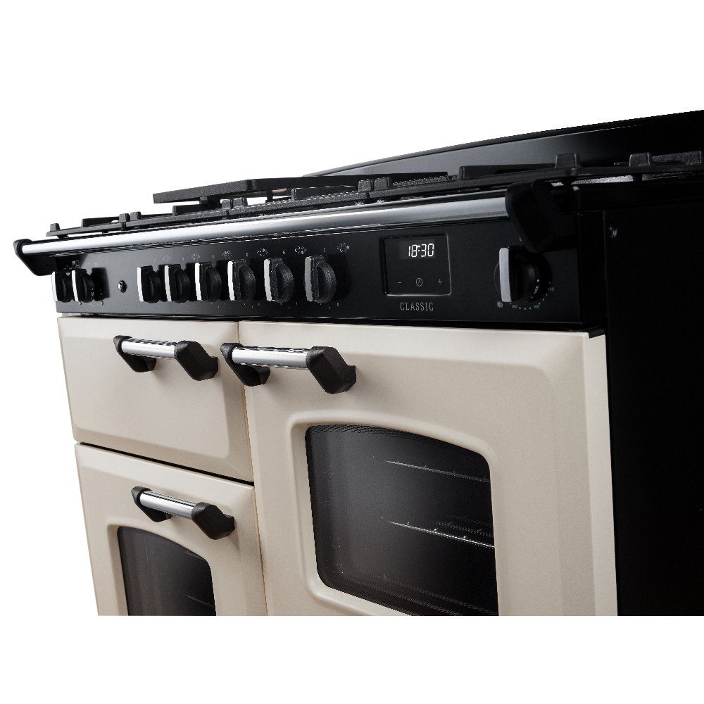 Rangemaster Classic 110cm OC Dual Fuel Range Cooker Chrome Trim 14216 CLO110DFPPCR/CM1 - Pale Cream Rangemaster Classic 110cm OC Dual Fuel Range Cooker Chrome Trim 14216 CLO110DFPPCR/CM1 - Pale Cream