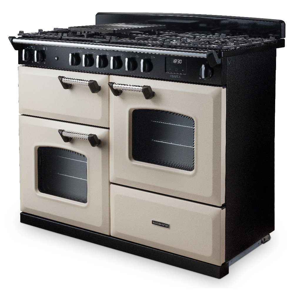 Rangemaster Classic 110cm OC Dual Fuel Range Cooker Chrome Trim 14216 CLO110DFPPCR/CM1 - Pale Cream Rangemaster Classic 110cm OC Dual Fuel Range Cooker Chrome Trim 14216 CLO110DFPPCR/CM1 - Pale Cream