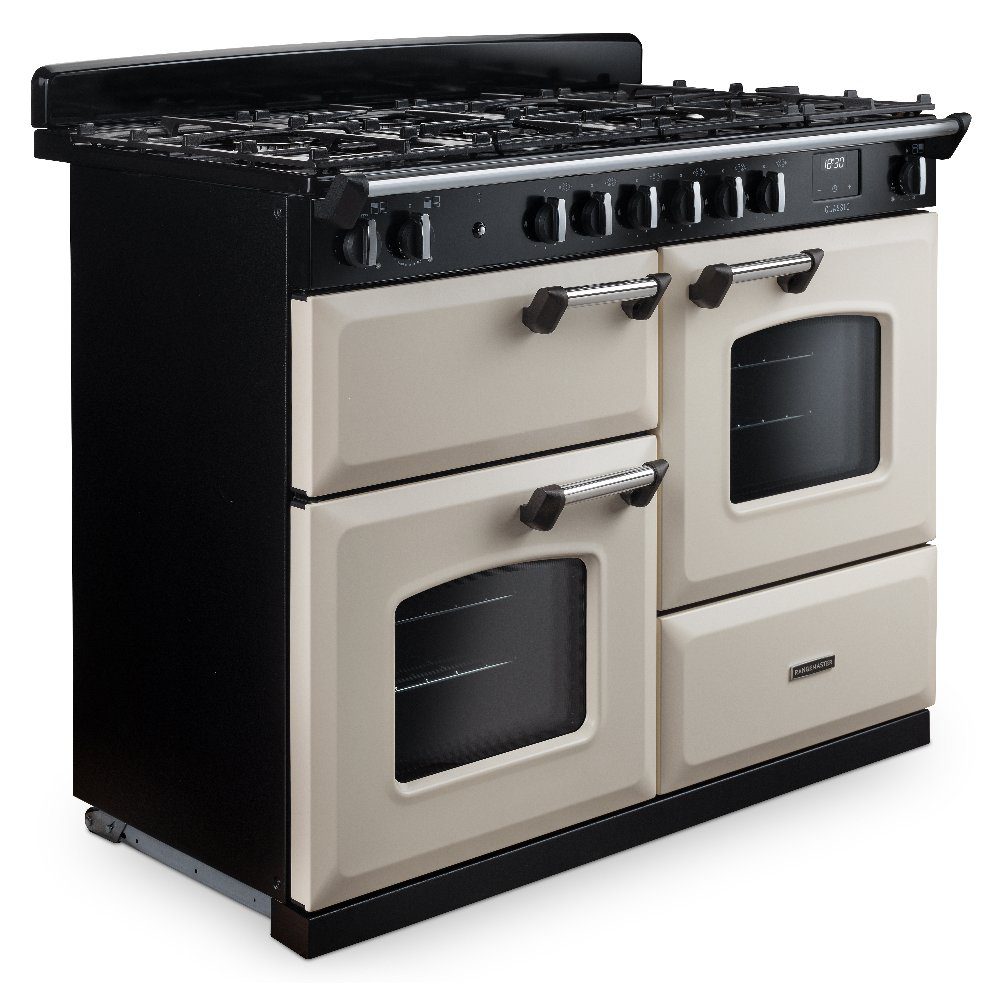 Rangemaster Classic 110cm OC Dual Fuel Range Cooker Chrome Trim 14216 CLO110DFPPCR/CM1 - Pale Cream Rangemaster Classic 110cm OC Dual Fuel Range Cooker Chrome Trim 14216 CLO110DFPPCR/CM1 - Pale Cream
