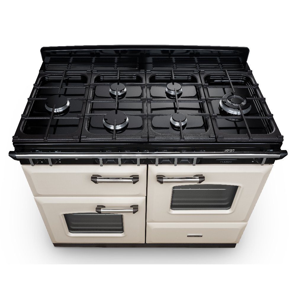 Rangemaster Classic 110cm OC Dual Fuel Range Cooker Chrome Trim 14216 CLO110DFPPCR/CM1 - Pale Cream Rangemaster Classic 110cm OC Dual Fuel Range Cooker Chrome Trim 14216 CLO110DFPPCR/CM1 - Pale Cream