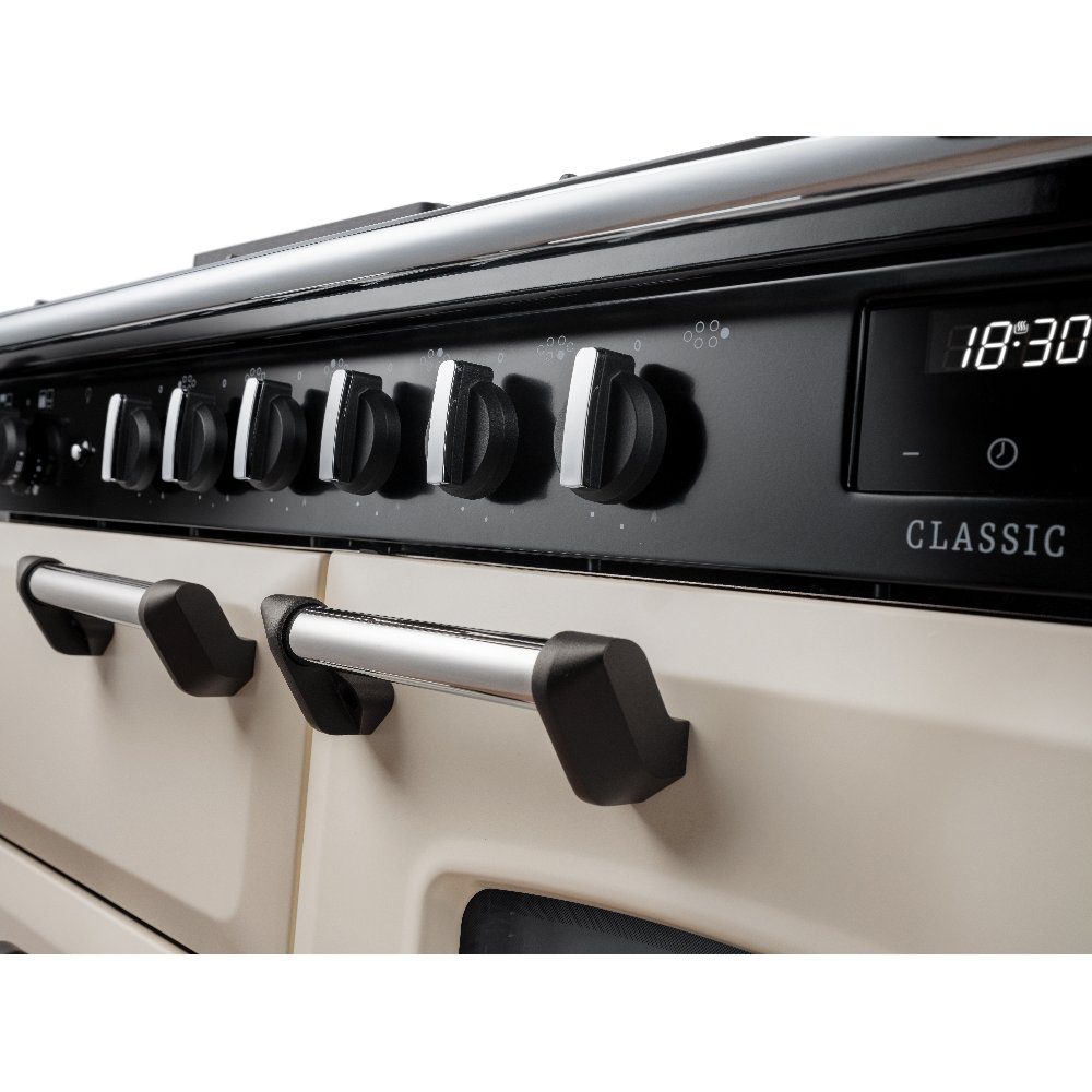 Rangemaster Classic 110cm OC Dual Fuel Range Cooker Chrome Trim 14216 CLO110DFPPCR/CM1 - Pale Cream Rangemaster Classic 110cm OC Dual Fuel Range Cooker Chrome Trim 14216 CLO110DFPPCR/CM1 - Pale Cream