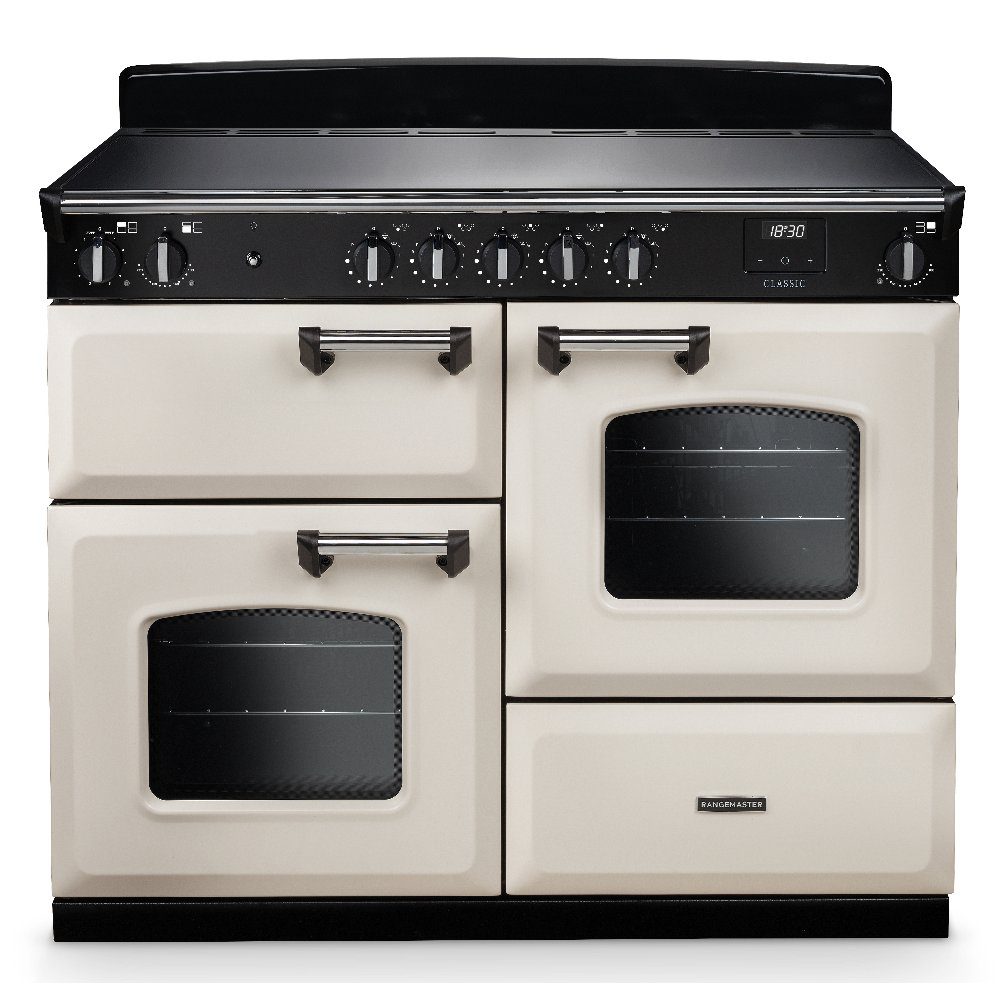 Rangemaster  Classic 110cm OC Induction Range Cooker Chrome Trim 14241 CLO110EIPPCR/CM1 - Pale Cream