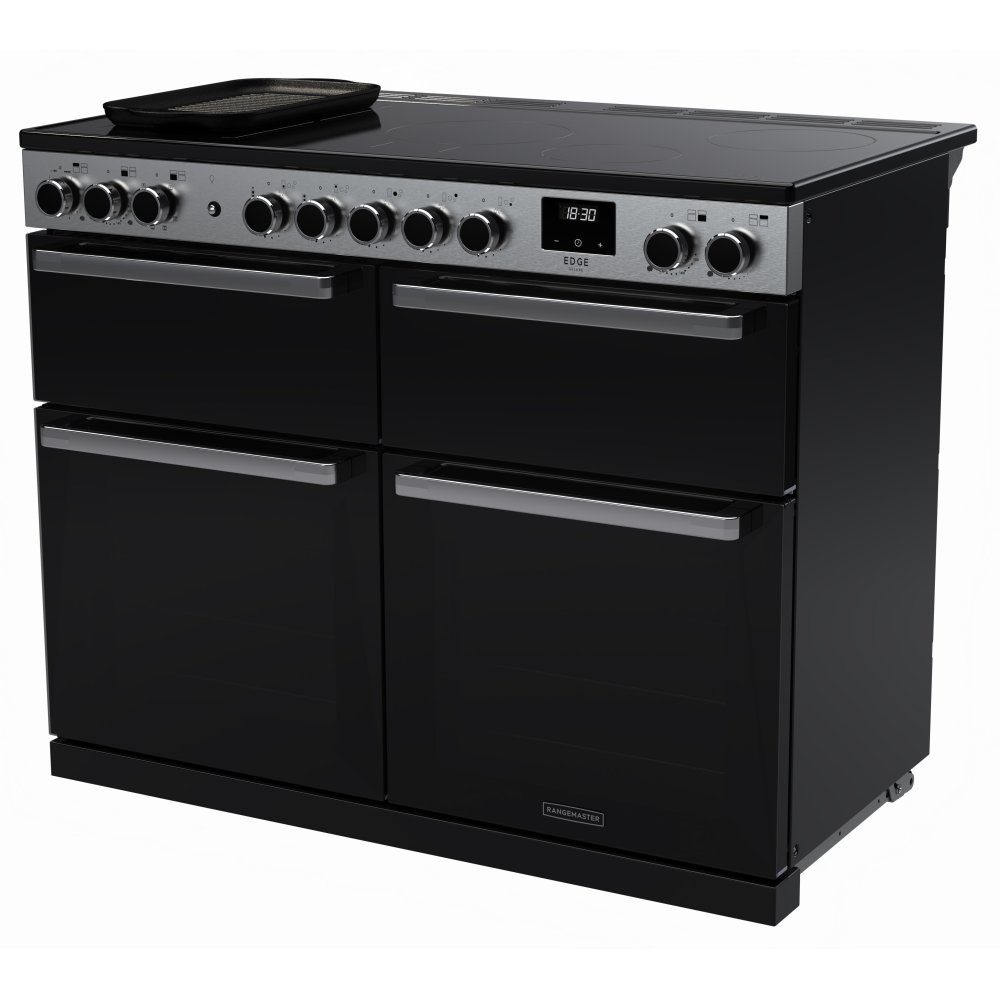 Rangemaster Edge Deluxe BC 110cm Induction Range Cooker With Chrome Trim 15834 EDDLB110EIGBLK/CM1 - Black Rangemaster Edge Deluxe BC 110cm Induction Range Cooker With Chrome Trim 15834 EDDLB110EIGBLK/CM1 - Black