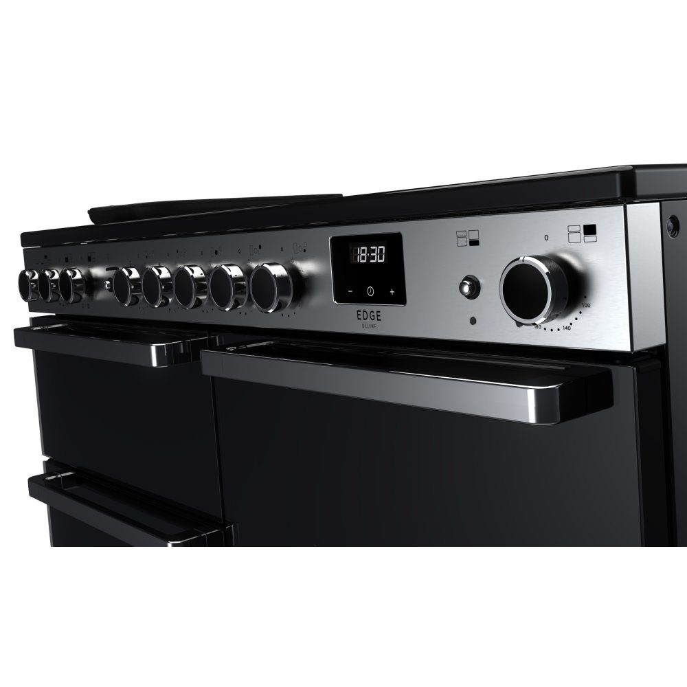 Rangemaster Edge Deluxe OC 110cm Induction Range Cooker With Chrome Trim 15822 EDDLO110EIGBLK/CM1 - Black Rangemaster Edge Deluxe OC 110cm Induction Range Cooker With Chrome Trim 15822 EDDLO110EIGBLK/CM1 - Black