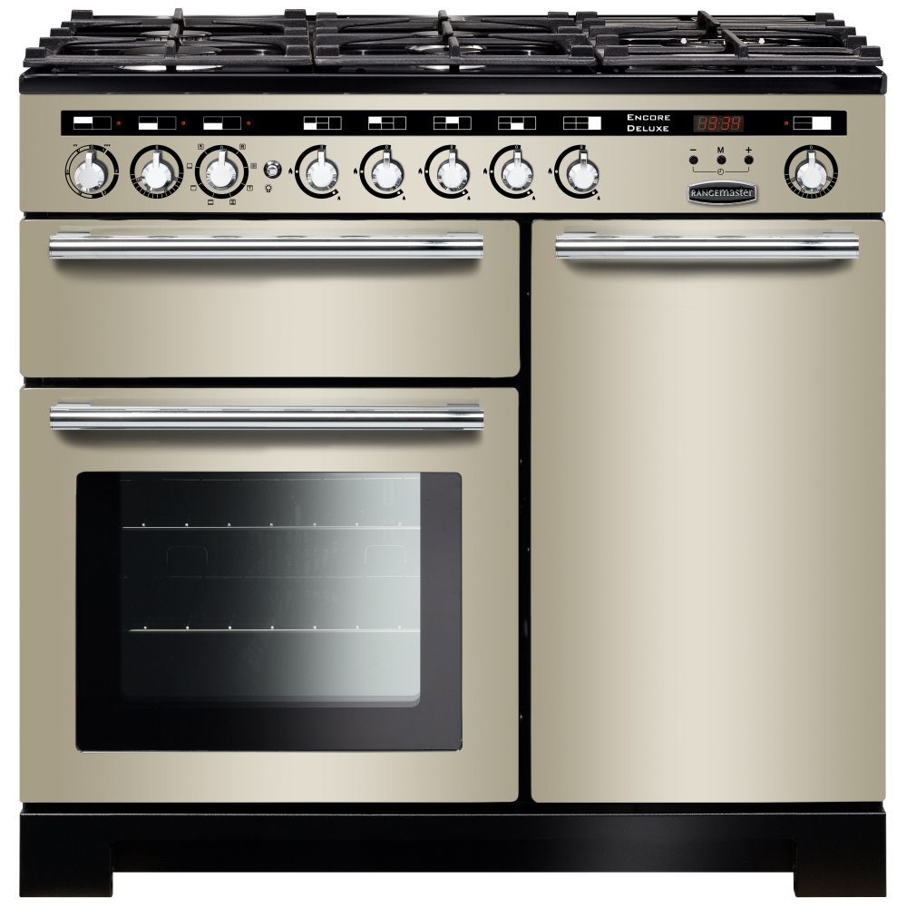 Rangemaster  Encore 100cm Deluxe Dual Fuel Range Cooker 117240 EDL100DFFIV/C - Ivory