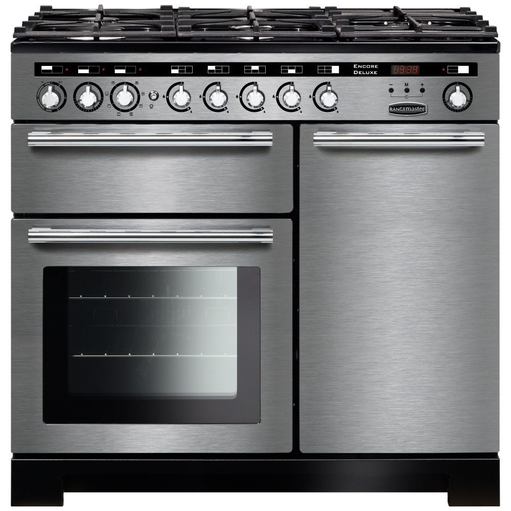 Rangemaster  Encore 100cm Deluxe Dual Fuel Range Cooker 117250 EDL100DFFSS/C - Stainless Steel
