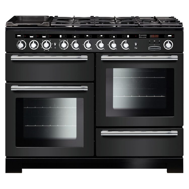 Rangemaster  Encore 110cm Deluxe Dual Fuel Range Cooker 127660 EDL110DFFCB/C - Charcoal Black