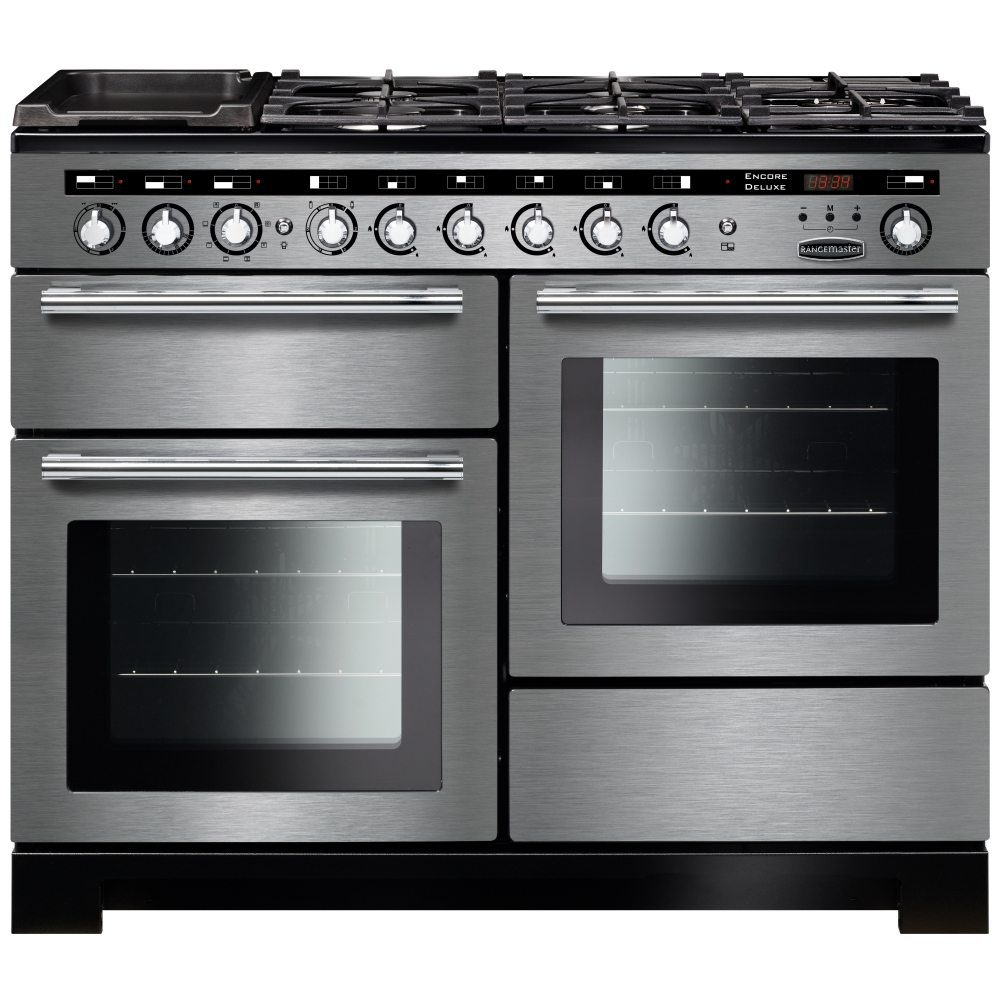 Rangemaster  Encore 110cm Deluxe Dual Fuel Range Cooker 117290 EDL110DFFSS/C - Stainless Steel