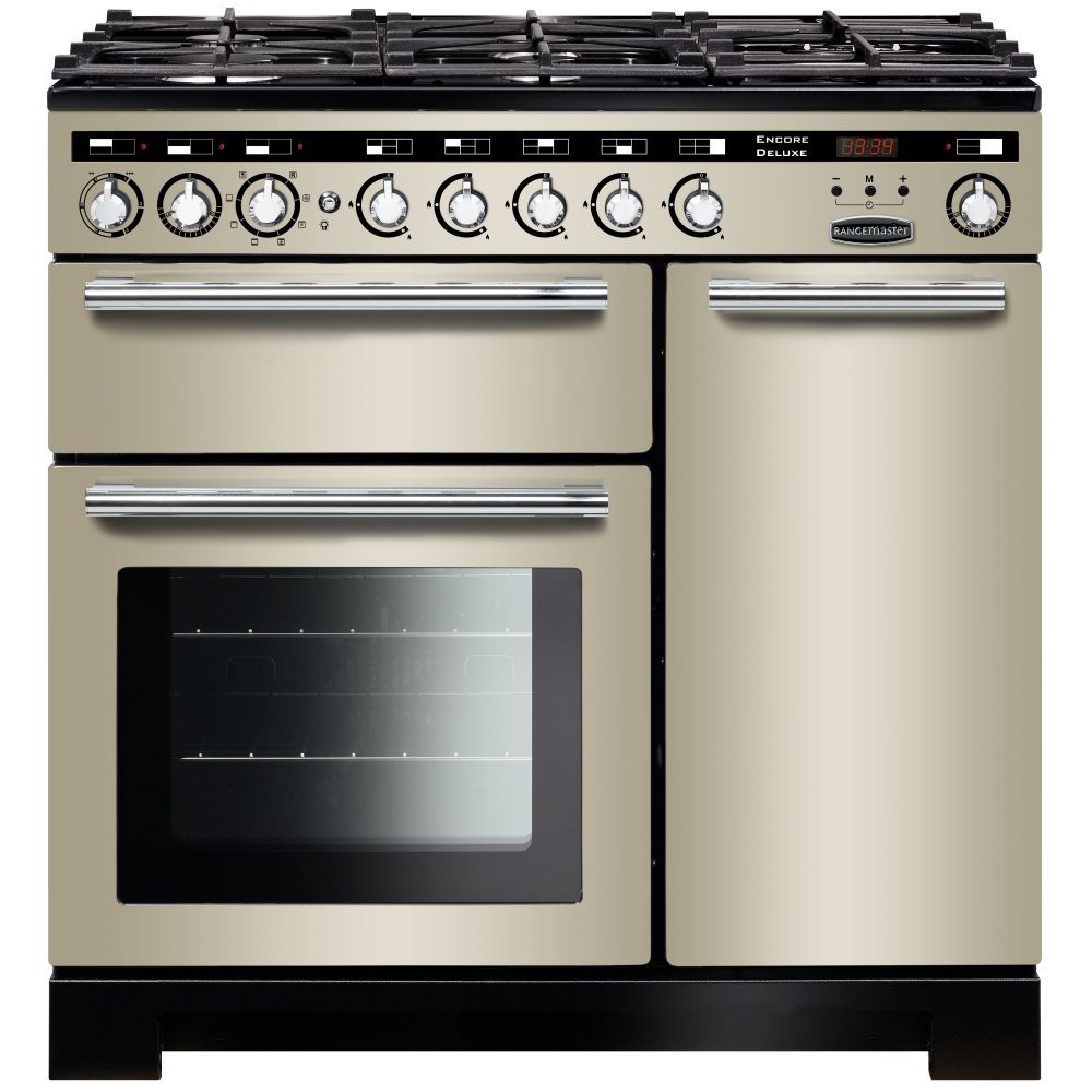 Rangemaster  Encore 90cm Deluxe Dual Fuel Range Cooker 117200 EDL90DFFIV/C - Ivory