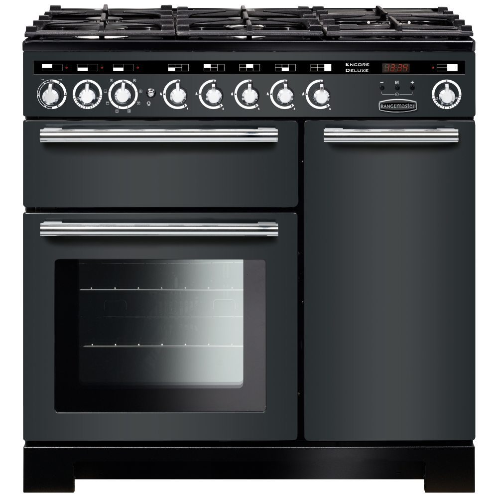 Rangemaster  Encore 90cm Deluxe Dual Fuel Range Cooker 117190 EDL90DFFSL/C - Slate