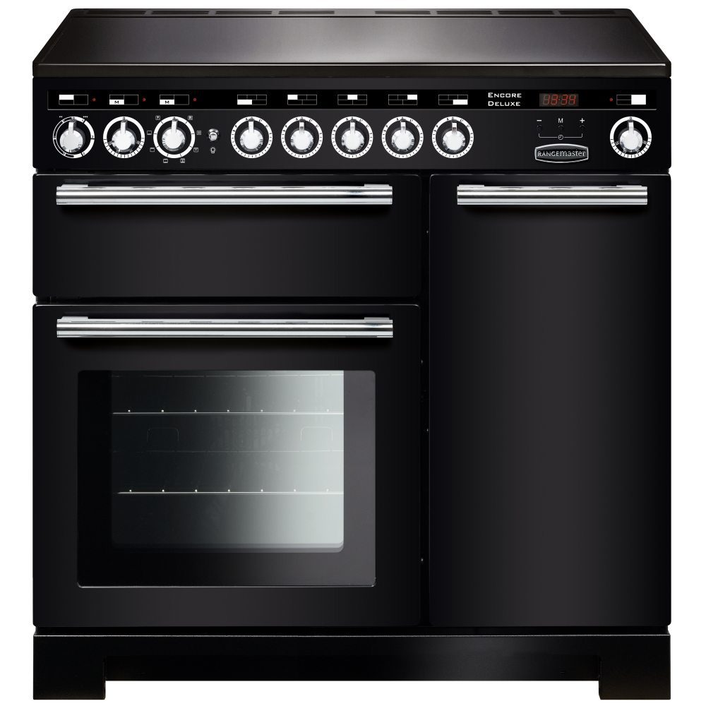 Rangemaster  Encore 90cm Deluxe Induction Range Cooker 117300 EDL90EIBL/C - Black