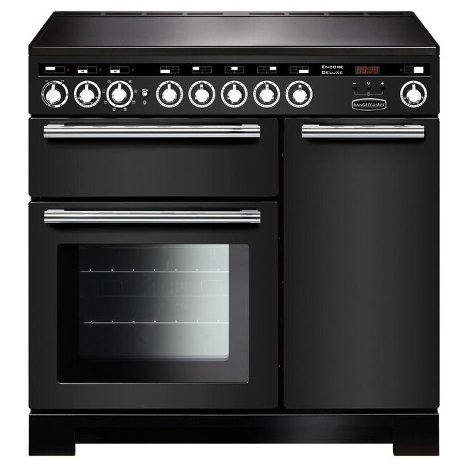 Rangemaster  Encore 90cm Deluxe Induction Range Cooker 126640 EDL90EICB/C - Charcoal Black