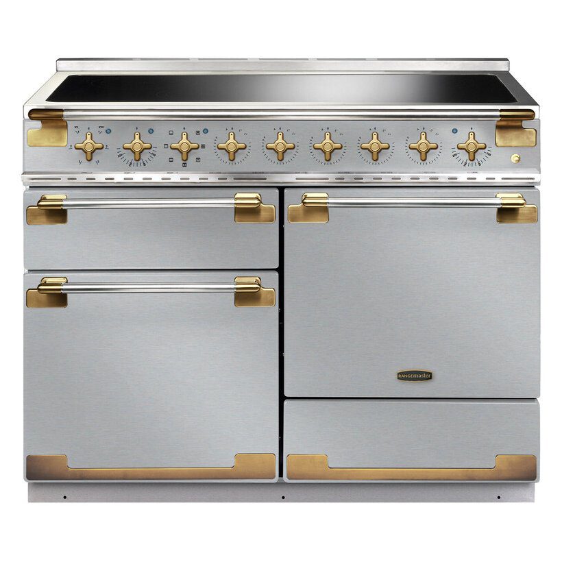 Rangemaster  Elise Luxe 110cm Induction Range Cooker With Antique Brass Trim /AB ELS110EISS/AB - Stainless Steel