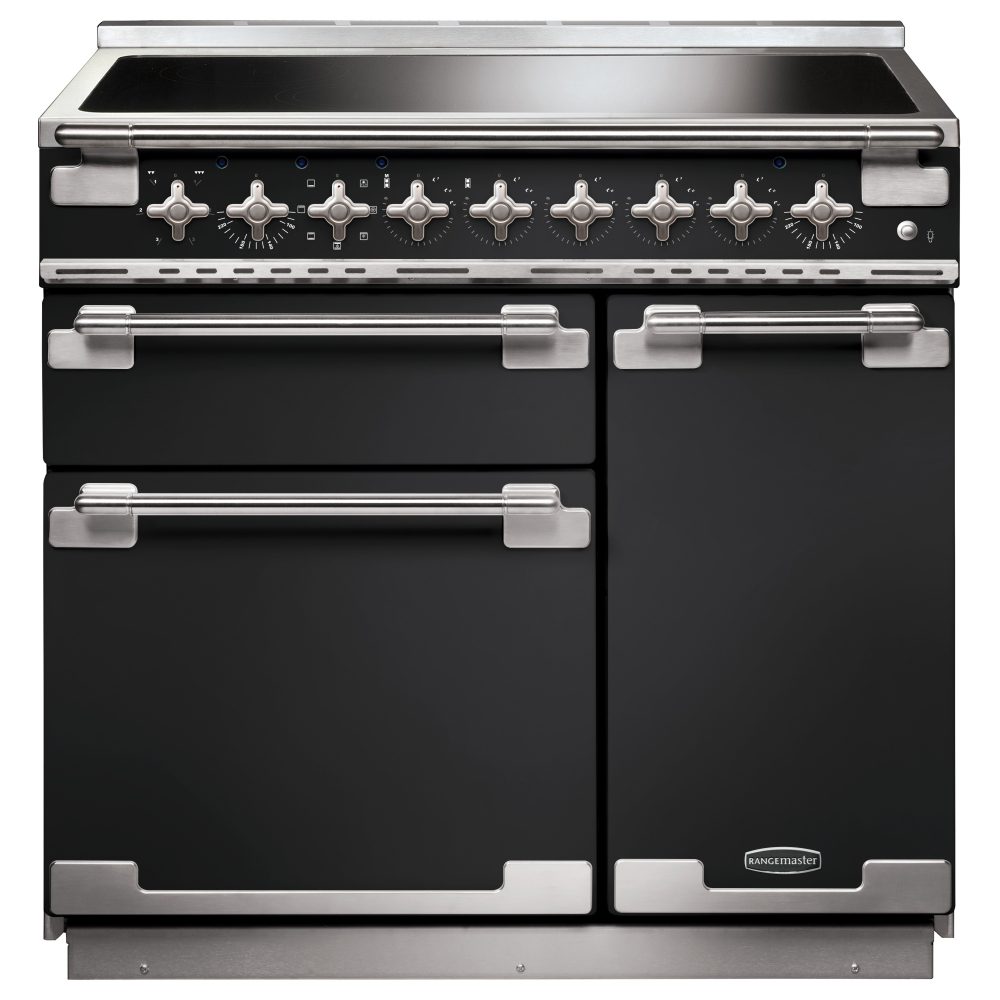Rangemaster  Elise 90cm Induction Range Cooker 127180 ELS90EICB/ - Charcoal Black