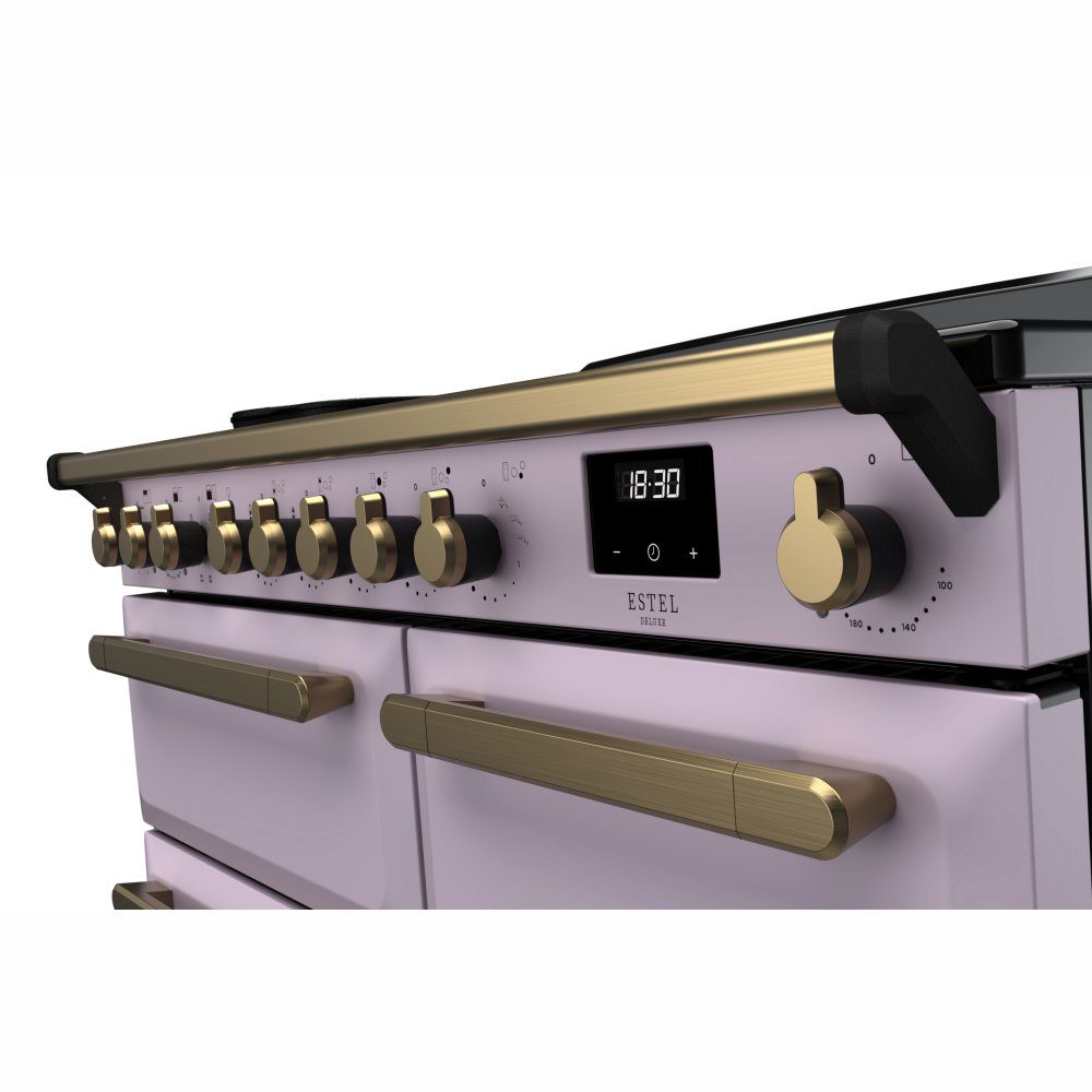 Rangemaster Estel Deluxe 100cm Induction Range Cooker With Antique Brass Trim 18235 ESDL100EIPHTH/AB1 - Heather Rangemaster Estel Deluxe 100cm Induction Range Cooker With Antique Brass Trim 18235 ESDL100EIPHTH/AB1 - Heather