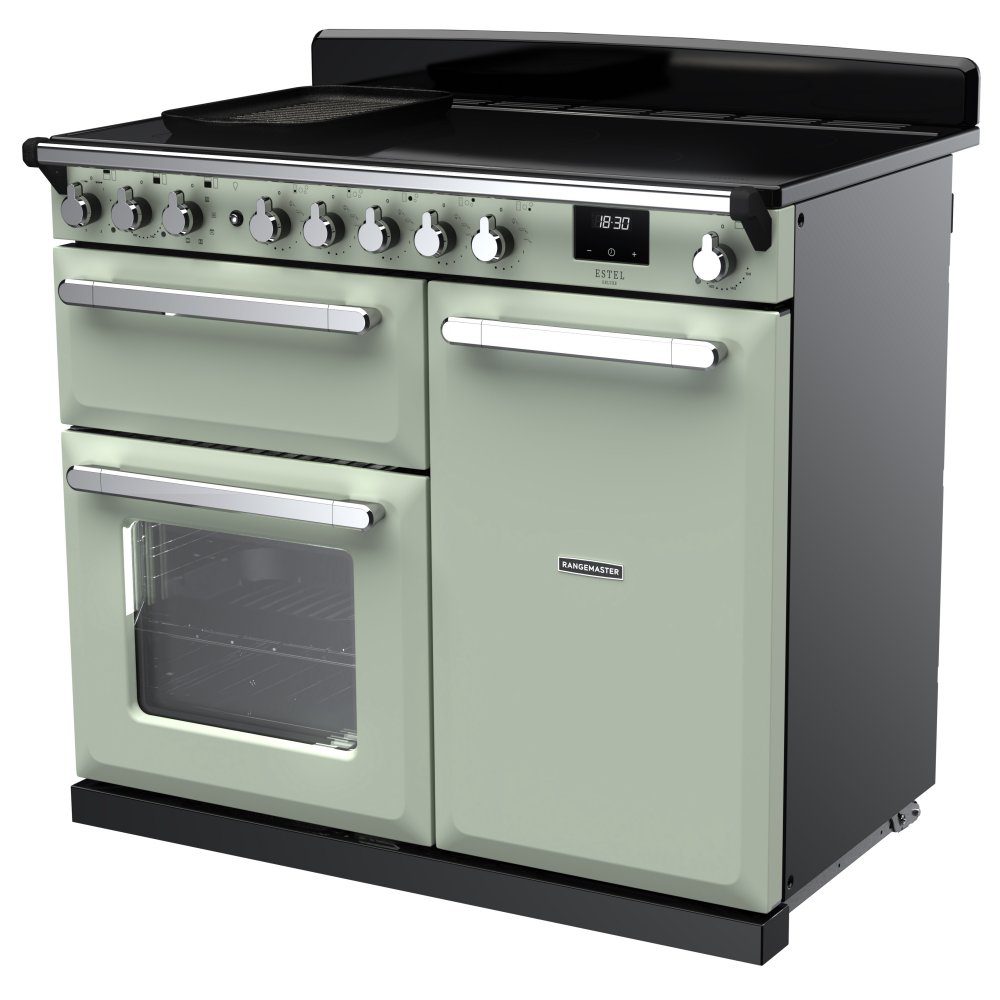 Rangemaster Estel Deluxe 100cm Induction Range Cooker With Chrome Trim 15119 ESDL100EIPMNT/CM1 - Mint Rangemaster Estel Deluxe 100cm Induction Range Cooker With Chrome Trim 15119 ESDL100EIPMNT/CM1 - Mint
