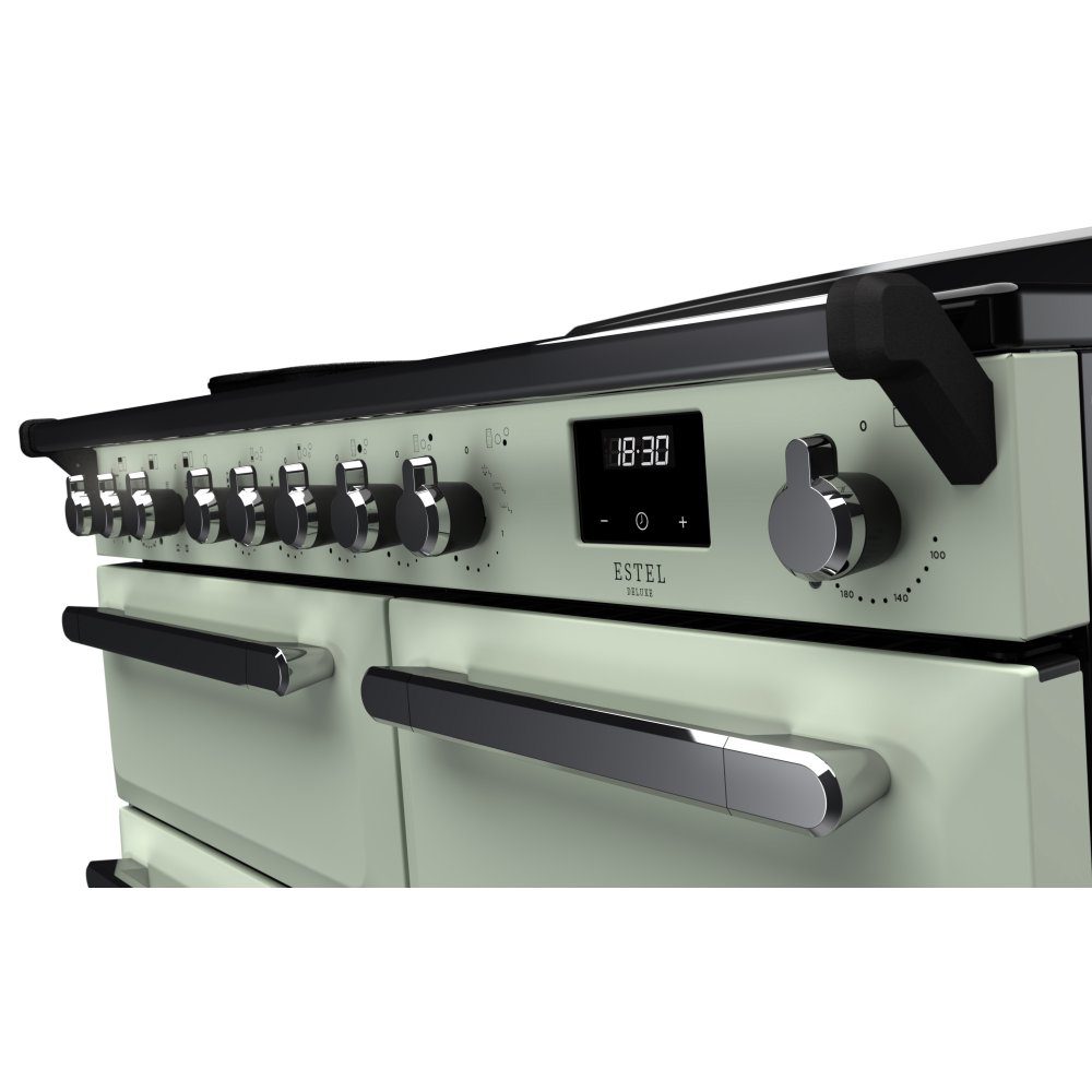 Rangemaster Estel Deluxe 100cm Induction Range Cooker With Chrome Trim 15119 ESDL100EIPMNT/CM1 - Mint Rangemaster Estel Deluxe 100cm Induction Range Cooker With Chrome Trim 15119 ESDL100EIPMNT/CM1 - Mint