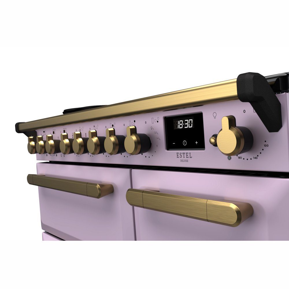 Rangemaster Estel Deluxe 90cm Induction Range Cooker With Antique Brass Trim 18230 ESDL90EIPHTH/AB1 - Heather Rangemaster Estel Deluxe 90cm Induction Range Cooker With Antique Brass Trim 18230 ESDL90EIPHTH/AB1 - Heather