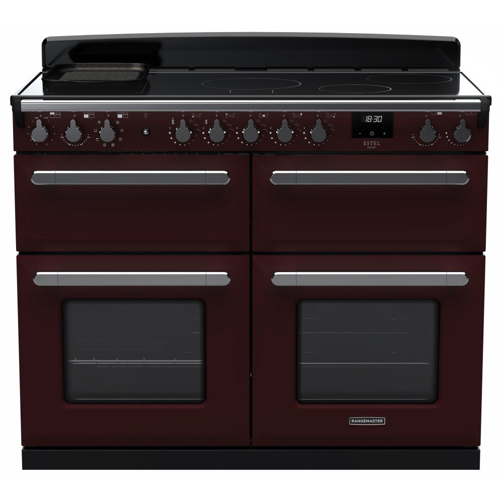 Rangemaster  Estel Deluxe BC 110cm Induction Range Cooker With Chrome Trim 15302 ESDLB110EIPBOR/CM1 - Bordeaux