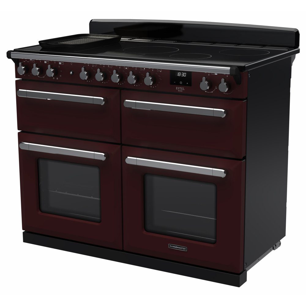 Rangemaster Estel Deluxe BC 110cm Induction Range Cooker With Chrome Trim 15302 ESDLB110EIPBOR/CM1 - Bordeaux Rangemaster Estel Deluxe BC 110cm Induction Range Cooker With Chrome Trim 15302 ESDLB110EIPBOR/CM1 - Bordeaux