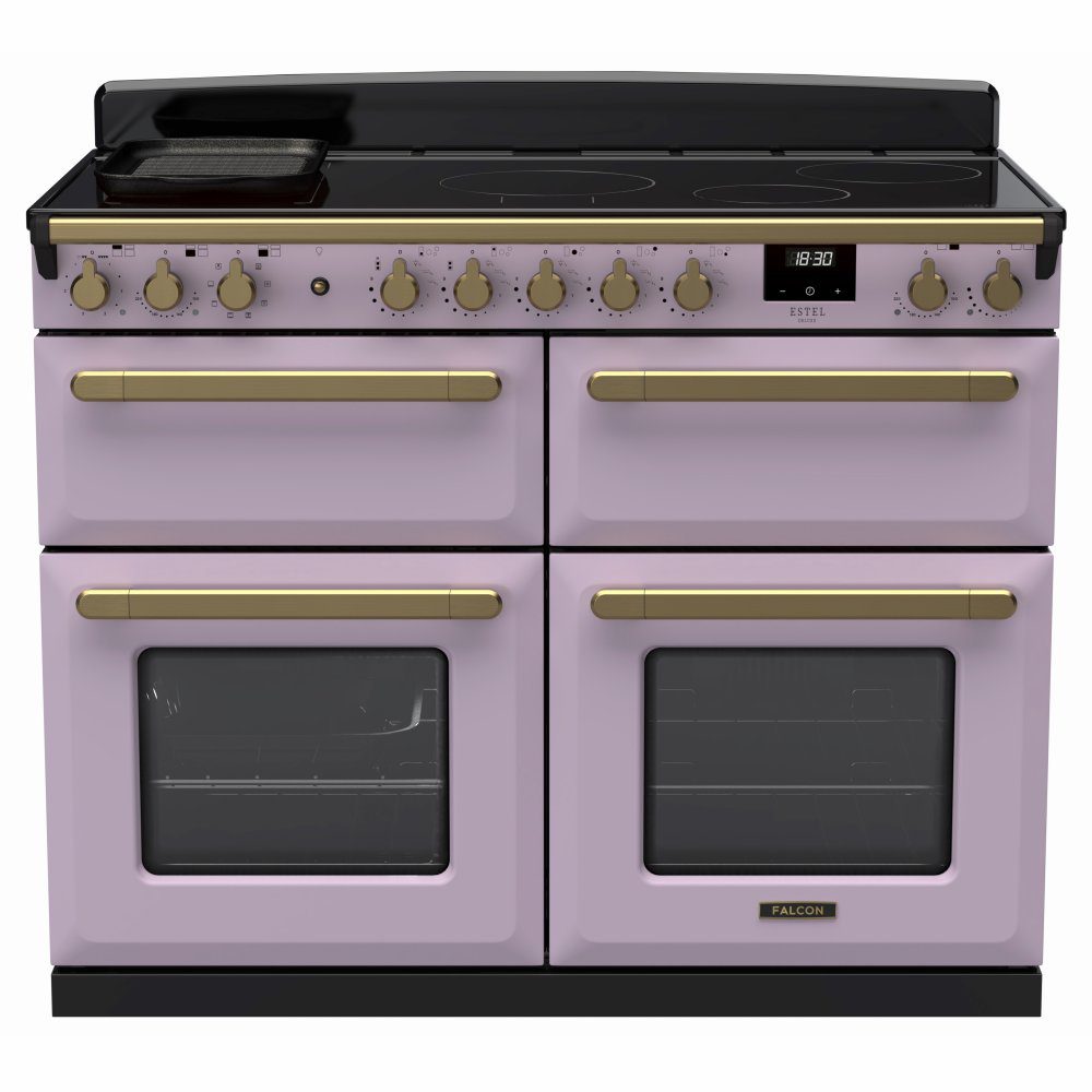 Rangemaster  Estel Deluxe BC 110cm Induction Range Cooker With Antique Brass Trim 18246 ESDLB110EIPHTH/AB1 - Heather