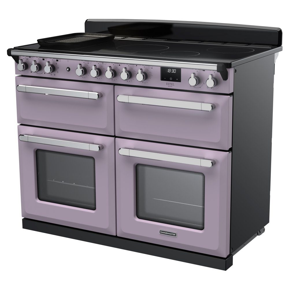 Rangemaster Estel Deluxe BC 110cm Induction Range Cooker With Chrome Trim 17881 ESDLB110EIPHTH/CM1 - Heather Rangemaster Estel Deluxe BC 110cm Induction Range Cooker With Chrome Trim 17881 ESDLB110EIPHTH/CM1 - Heather