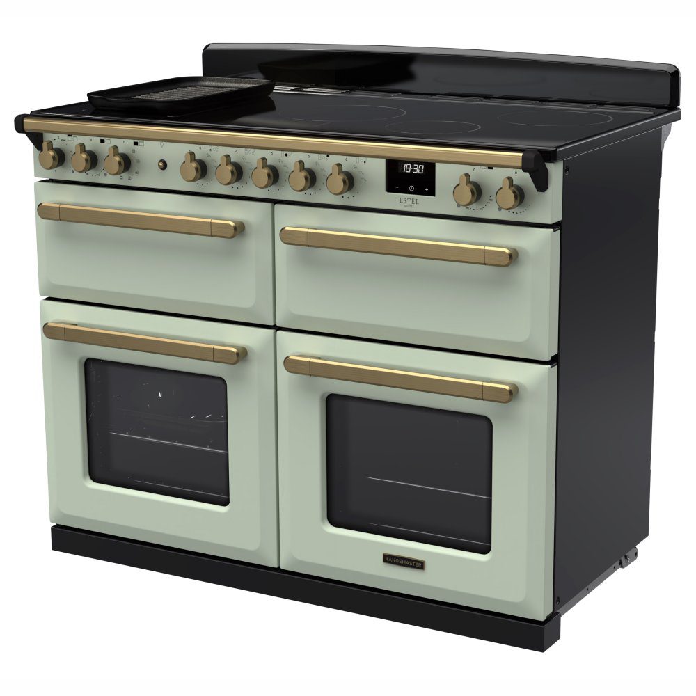 Rangemaster Estel Deluxe BC 110cm Induction Range Cooker With Antique Brass Trim 18171 ESDLB110EIPMNT/AB1 - Mint Rangemaster Estel Deluxe BC 110cm Induction Range Cooker With Antique Brass Trim 18171 ESDLB110EIPMNT/AB1 - Mint