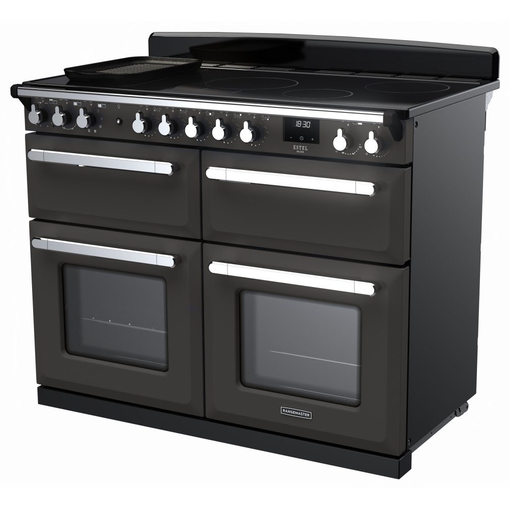 Rangemaster Estel Deluxe BC 110cm Induction Range Cooker With Chrome Trim 15300 ESDLB110EIPSLT/CM1 - Slate Rangemaster Estel Deluxe BC 110cm Induction Range Cooker With Chrome Trim 15300 ESDLB110EIPSLT/CM1 - Slate