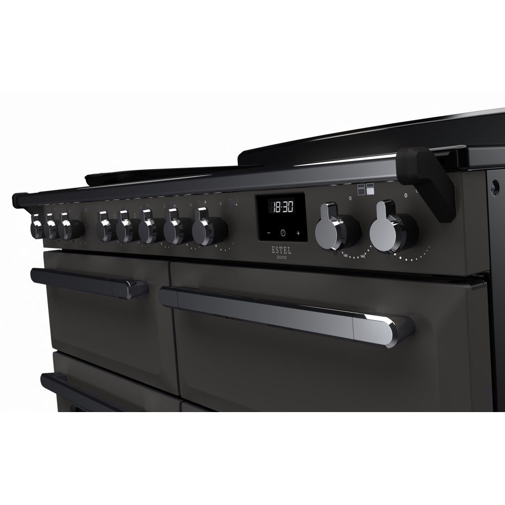 Rangemaster Estel Deluxe BC 110cm Induction Range Cooker With Chrome Trim 15300 ESDLB110EIPSLT/CM1 - Slate Rangemaster Estel Deluxe BC 110cm Induction Range Cooker With Chrome Trim 15300 ESDLB110EIPSLT/CM1 - Slate