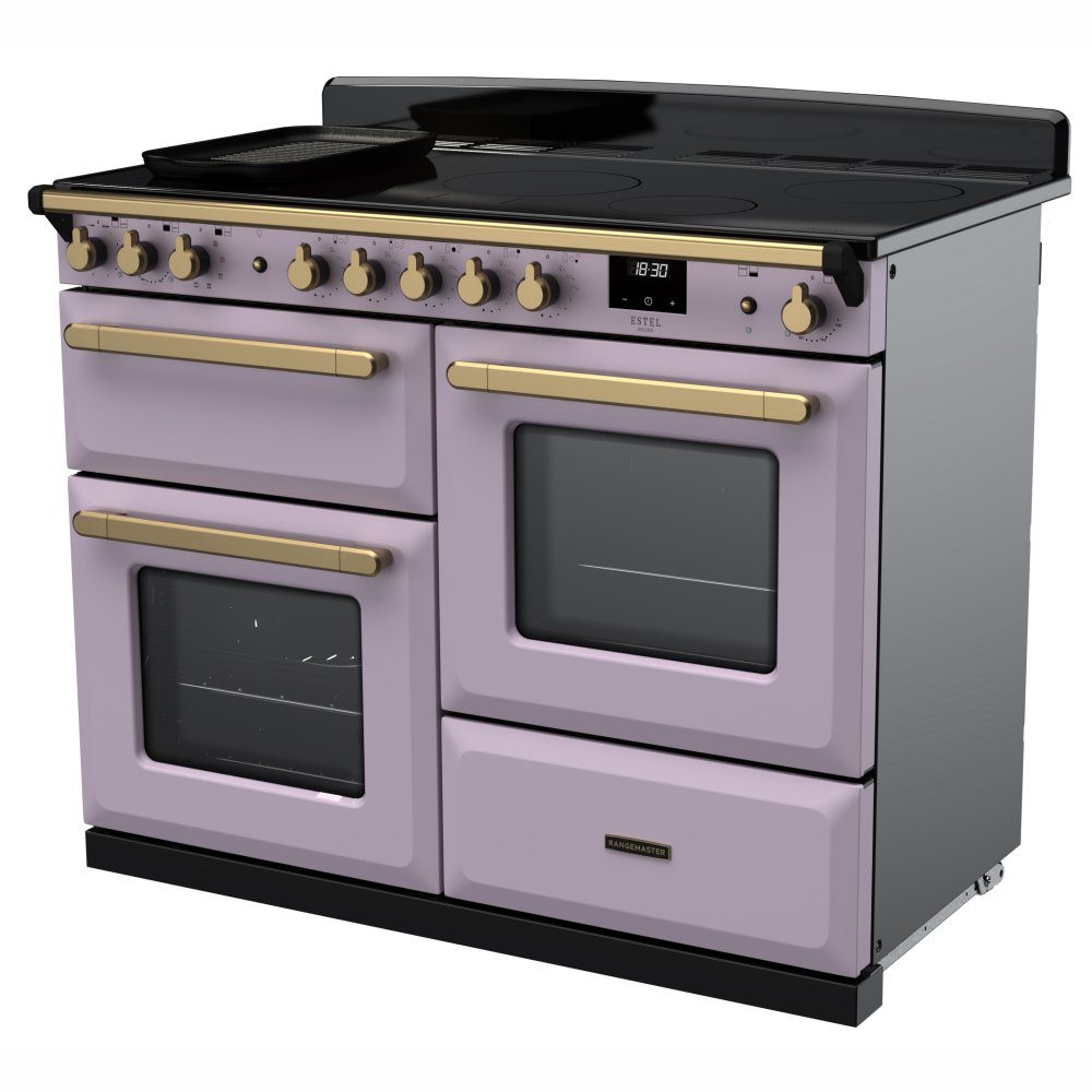 Rangemaster Estel Deluxe OC 110cm Induction Range Cooker With Antique Brass Trim 18240 ESDLO110EIPHTH/AB1 - Heather Rangemaster Estel Deluxe OC 110cm Induction Range Cooker With Antique Brass Trim 18240 ESDLO110EIPHTH/AB1 - Heather