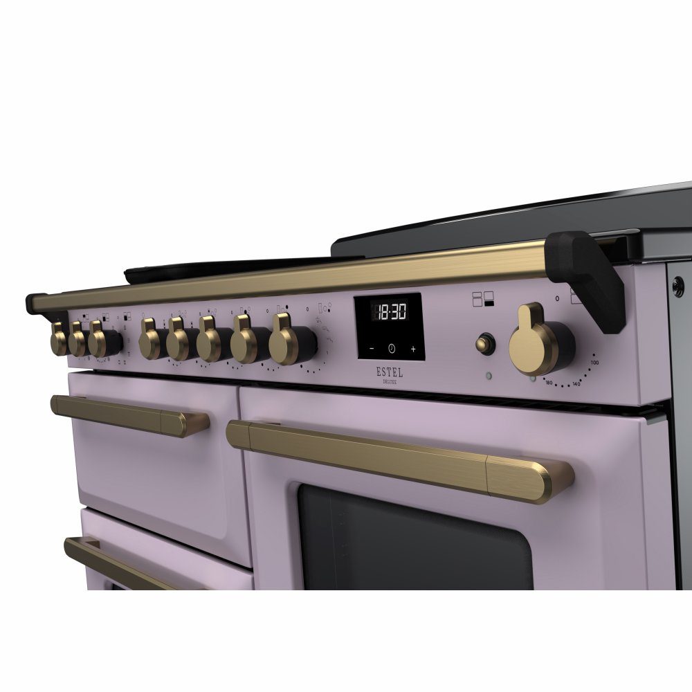 Rangemaster Estel Deluxe OC 110cm Induction Range Cooker With Antique Brass Trim 18240 ESDLO110EIPHTH/AB1 - Heather Rangemaster Estel Deluxe OC 110cm Induction Range Cooker With Antique Brass Trim 18240 ESDLO110EIPHTH/AB1 - Heather