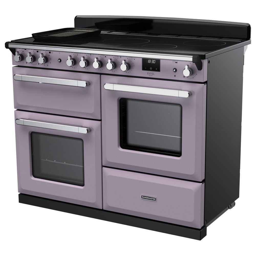 Rangemaster Estel Deluxe OC 110cm Induction Range Cooker With Chrome Trim 17869 ESDLO110EIPHTH/CM1 - Heather Rangemaster Estel Deluxe OC 110cm Induction Range Cooker With Chrome Trim 17869 ESDLO110EIPHTH/CM1 - Heather