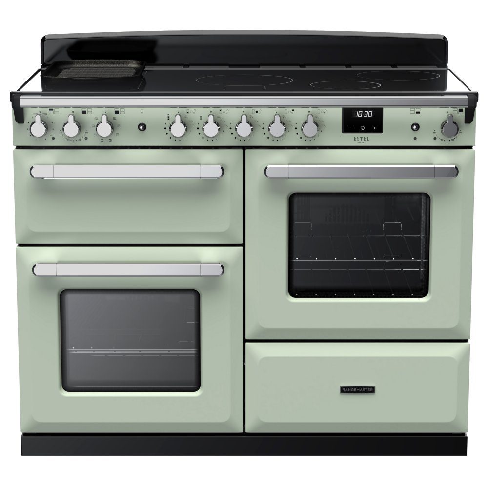 Rangemaster  Estel Deluxe OC 110cm Induction Range Cooker With Chrome Trim 15204 ESDLO110EIPMNT/CM1 - Mint
