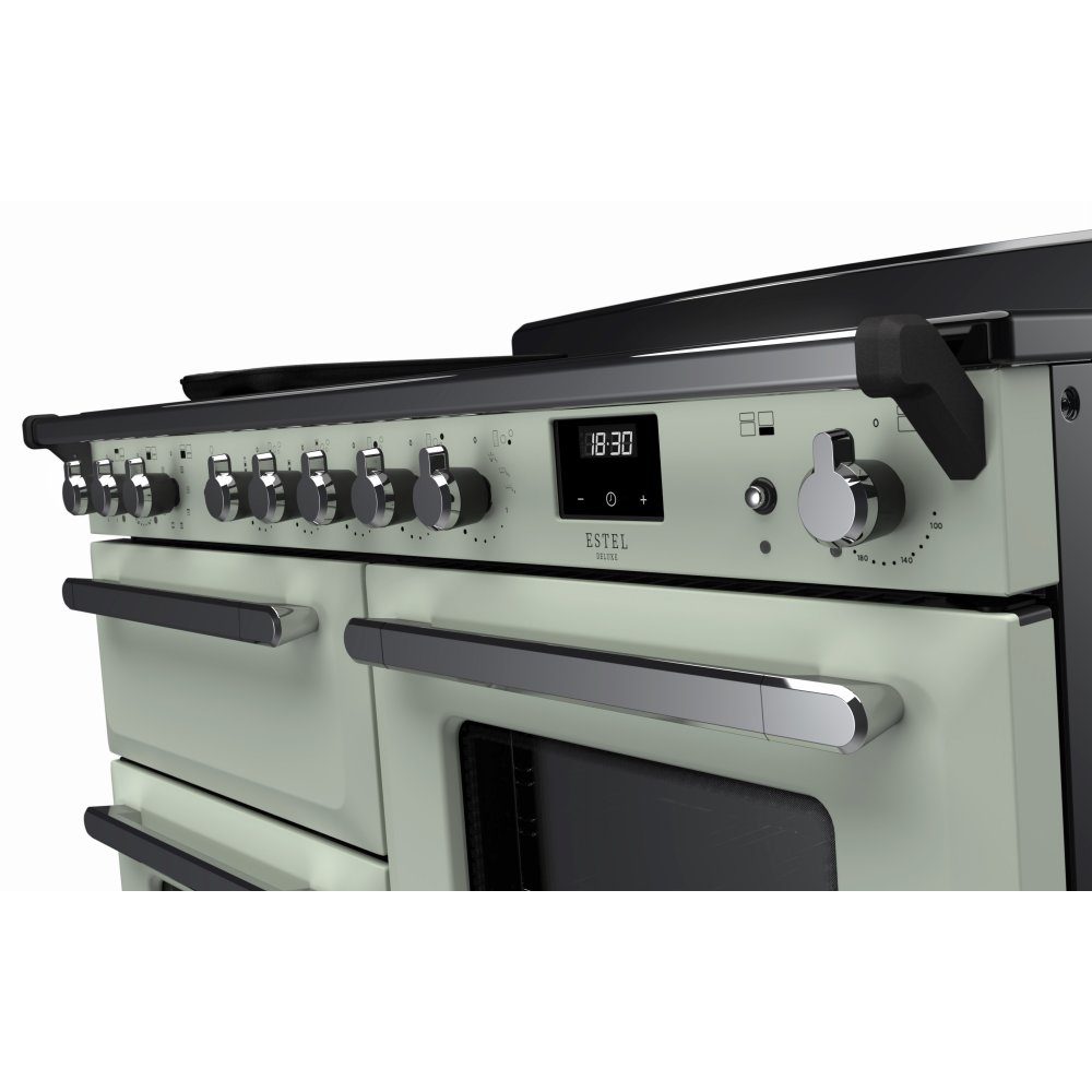 Rangemaster Estel Deluxe OC 110cm Induction Range Cooker With Chrome Trim 15204 ESDLO110EIPMNT/CM1 - Mint Rangemaster Estel Deluxe OC 110cm Induction Range Cooker With Chrome Trim 15204 ESDLO110EIPMNT/CM1 - Mint