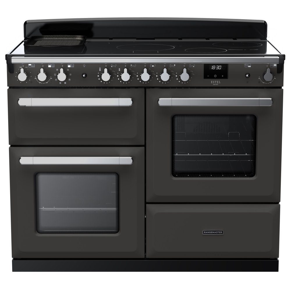Rangemaster  Estel Deluxe OC 110cm Induction Range Cooker With Chrome Trim 15198 ESDLO110EIPSLT/CM1 - Slate