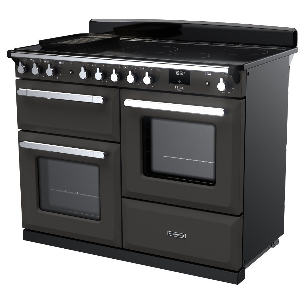 Rangemaster Estel Deluxe OC 110cm Induction Range Cooker With Chrome Trim 15198 ESDLO110EIPSLT/CM1 - Slate Rangemaster Estel Deluxe OC 110cm Induction Range Cooker With Chrome Trim 15198 ESDLO110EIPSLT/CM1 - Slate