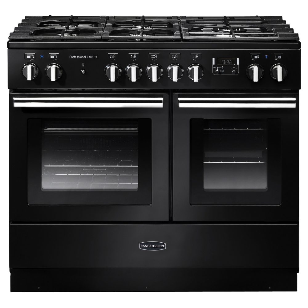 Rangemaster  Professional Plus FX 100cm Dual Fuel Range Cooker 123350 PROPL100FXDFFGB/C - Black