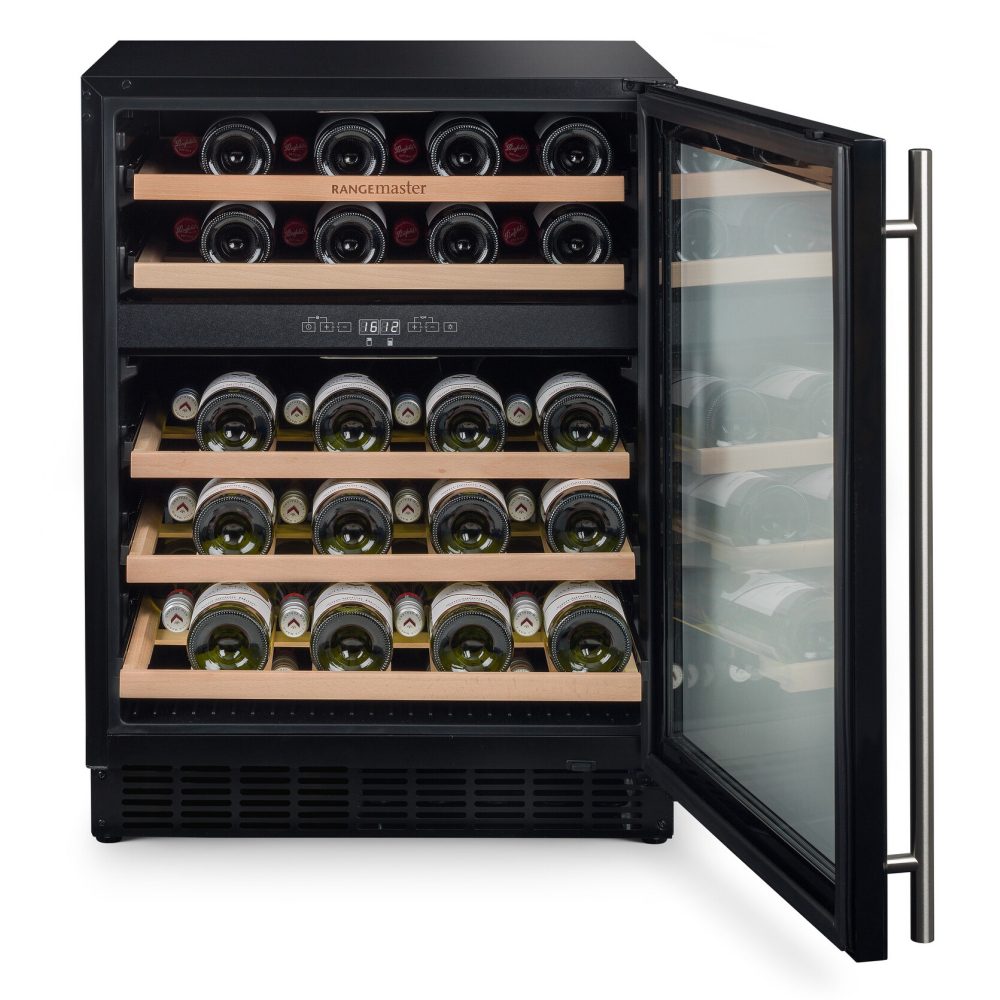 Rangemaster 60cm Undercounter Dual Zone Wine Cooler RDZ6046BL/ - Black Rangemaster 60cm Undercounter Dual Zone Wine Cooler RDZ6046BL/ - Black