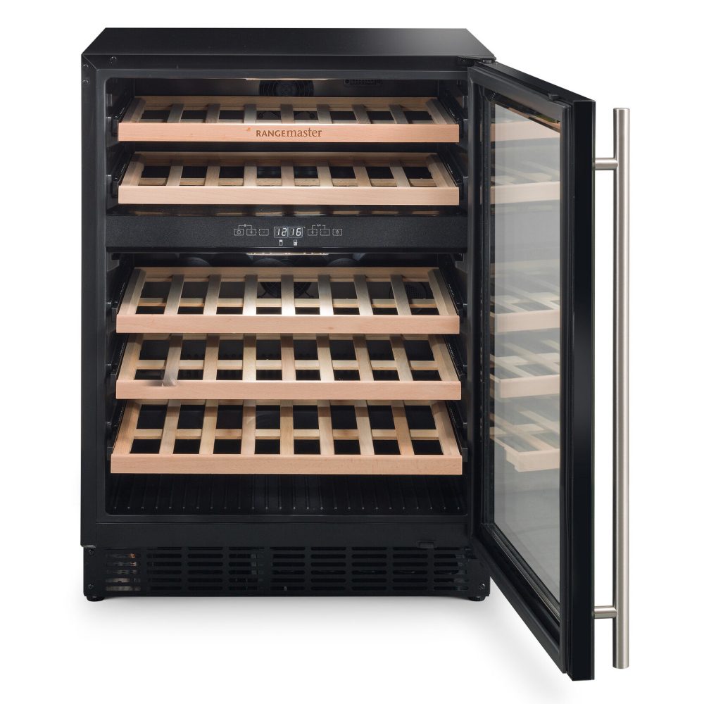 Rangemaster 60cm Undercounter Dual Zone Wine Cooler RDZ6046BL/ - Black Rangemaster 60cm Undercounter Dual Zone Wine Cooler RDZ6046BL/ - Black