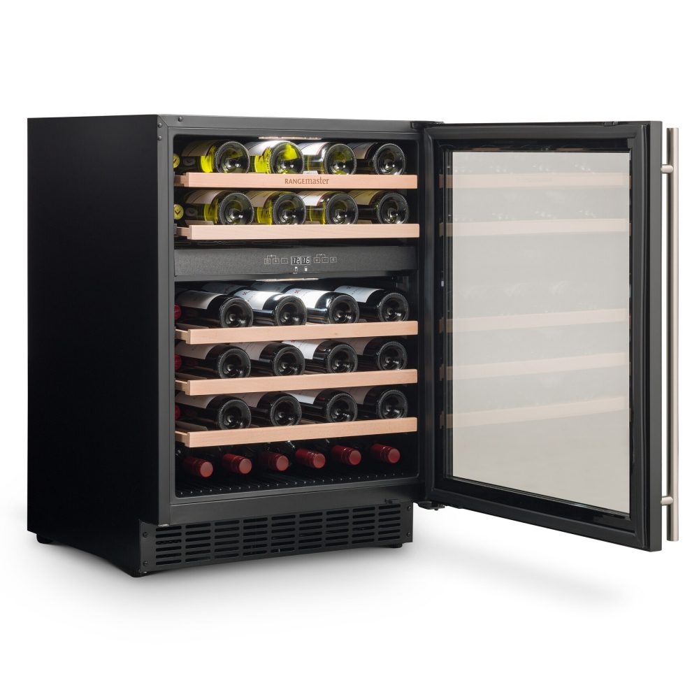 Rangemaster 60cm Undercounter Dual Zone Wine Cooler RDZ6046BL/ - Black Rangemaster 60cm Undercounter Dual Zone Wine Cooler RDZ6046BL/ - Black