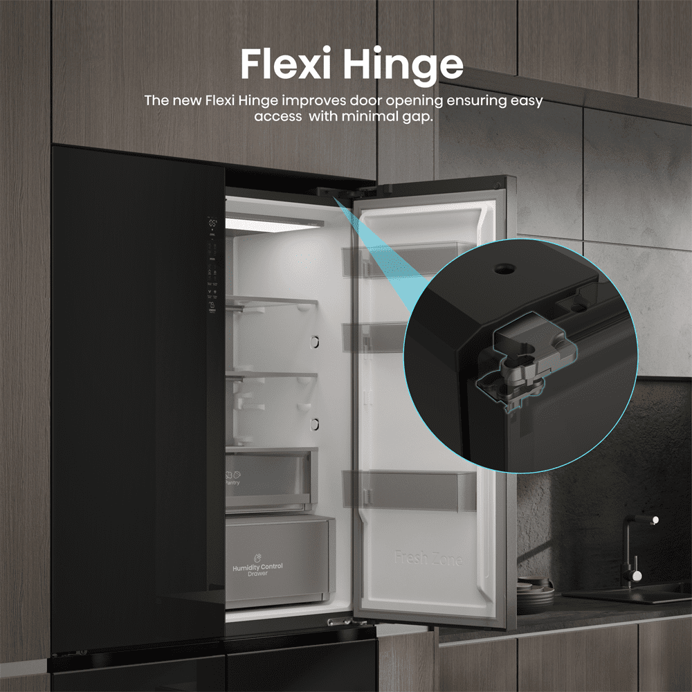 Hisense Kitchenfit Four Door American Style Fridge Freezer RQ768N4GBE- Black Hisense Kitchenfit Four Door American Style Fridge Freezer RQ768N4GBE- Black