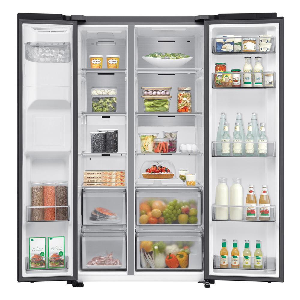 Samsung American Fridge Freezer With Ice & Water RS70F66KCFEU - Black Steel Samsung American Fridge Freezer With Ice & Water RS70F66KCFEU - Black Steel