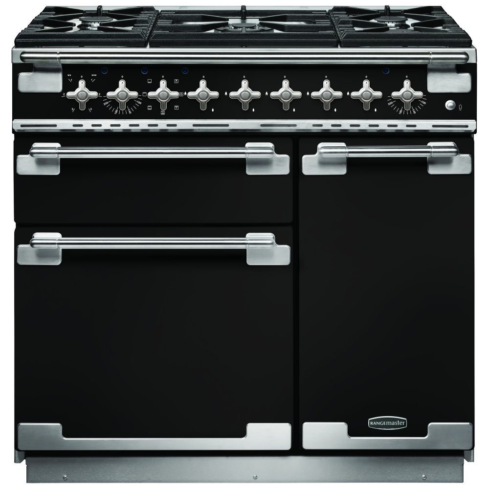 Rangemaster  Elise 90cm Dual Fuel Range Cooker 108410 ELS90DFFGB/ - Black