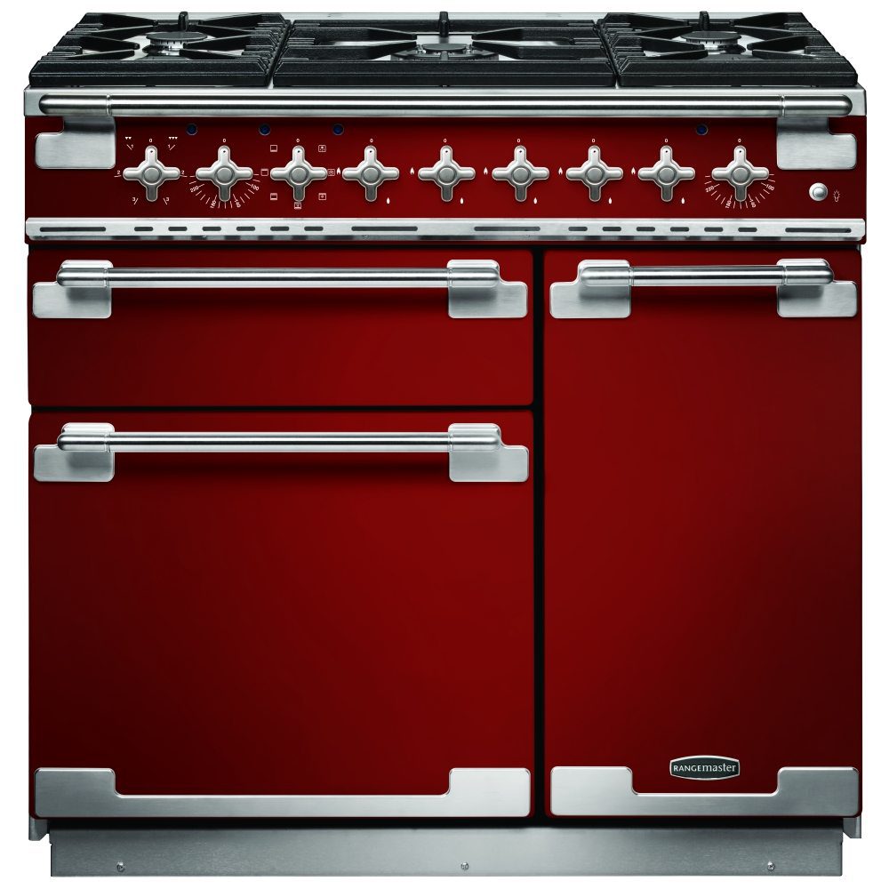 Rangemaster  Elise 90cm Dual Fuel Range Cooker 108420 ELS90DFFRD/ - Red