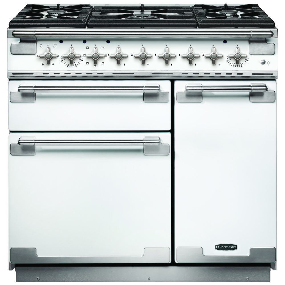Rangemaster  Elise 90cm Dual Fuel Range Cooker 108480 ELS90DFFWH/ - White