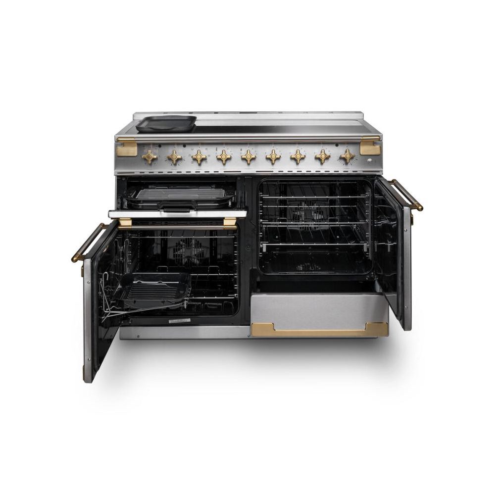 Rangemaster Elise Luxe 110cm Dual Fuel Range Cooker With Antique Brass Trim /AB ELS110DFFSS/AB - Stainless Steel Rangemaster Elise Luxe 110cm Dual Fuel Range Cooker With Antique Brass Trim /AB ELS110DFFSS/AB - Stainless Steel