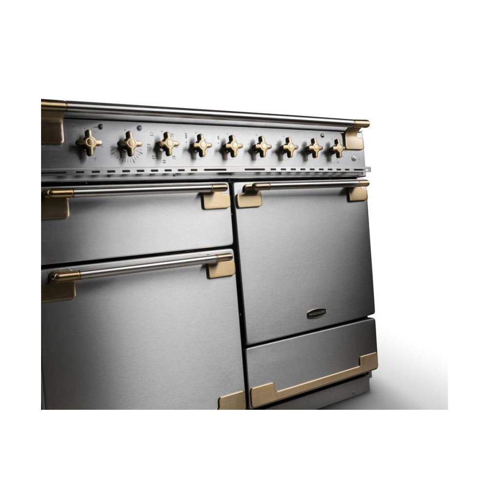 Rangemaster Elise Luxe 110cm Dual Fuel Range Cooker With Antique Brass Trim /AB ELS110DFFSS/AB - Stainless Steel Rangemaster Elise Luxe 110cm Dual Fuel Range Cooker With Antique Brass Trim /AB ELS110DFFSS/AB - Stainless Steel
