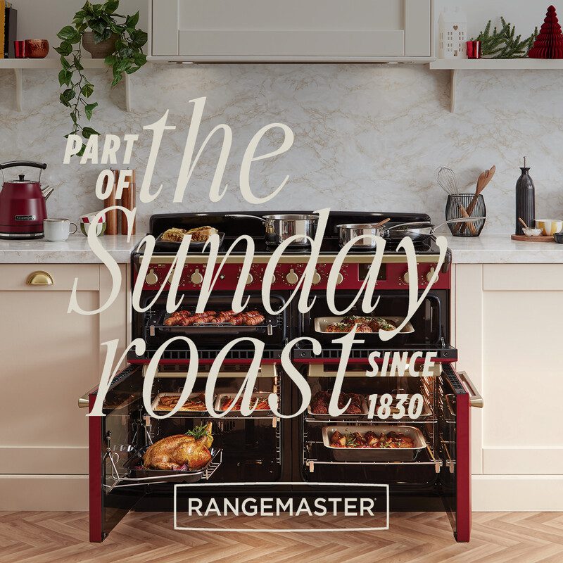 Rangemaster Estel Deluxe BC 110cm Dual Fuel Range Cooker With Antique Brass Trim 18144 ESDLB110DFPGBL/AB1 - Black Rangemaster Estel Deluxe BC 110cm Dual Fuel Range Cooker With Antique Brass Trim 18144 ESDLB110DFPGBL/AB1 - Black