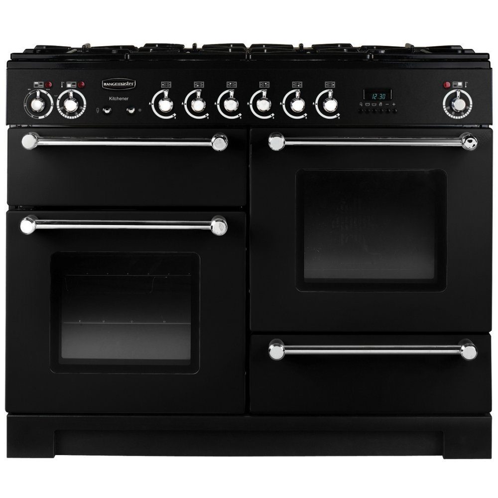 Rangemaster  Kitchener 110cm Dual Fuel Range Cooker 76280 KCH110DFFBL/C - Black